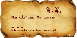 Munkácsy Marianna névjegykártya